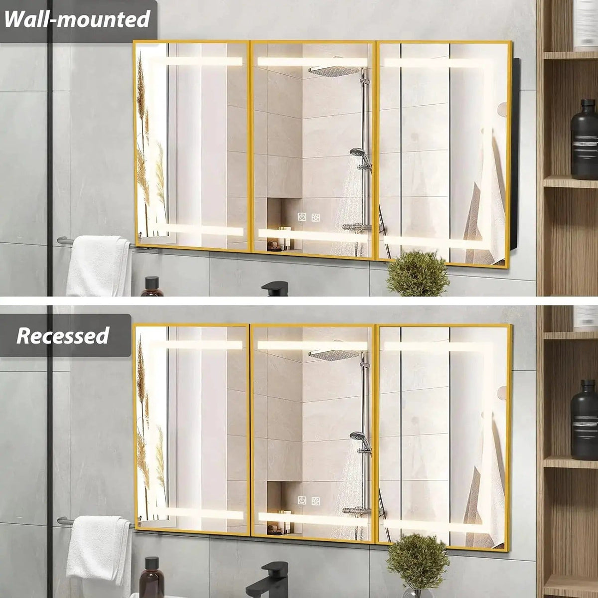 HAUSVITA Lighted Bathroom Medicine Cabinet with Mirror | Bathroom Use | Everyday Use | Bathroom