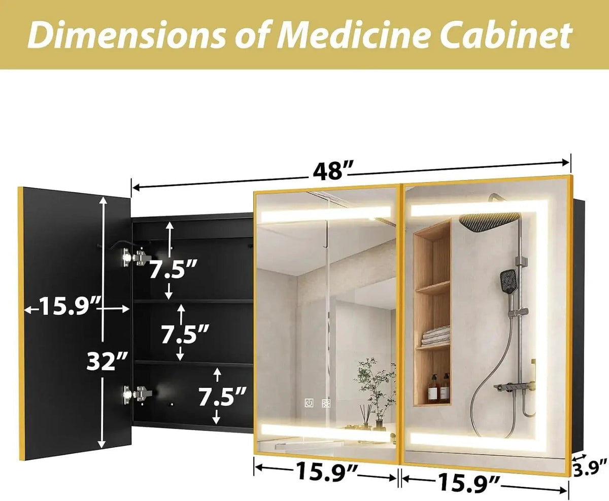 HAUSVITA Lighted Bathroom Medicine Cabinet with Mirror | Bathroom Use | Everyday Use | Bathroom