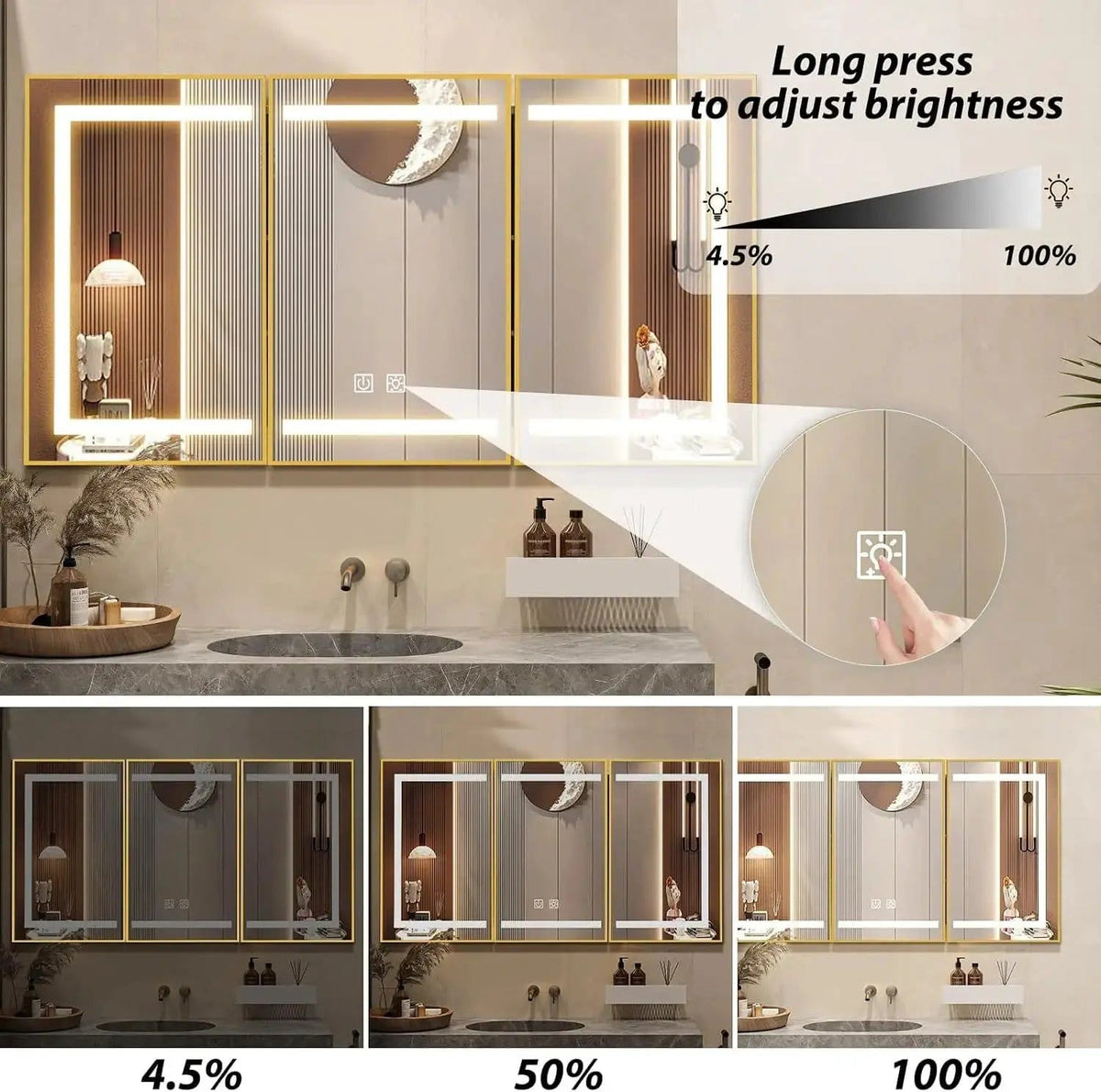 HAUSVITA Lighted Bathroom Medicine Cabinet with Mirror | Bathroom Use | Everyday Use | Bathroom