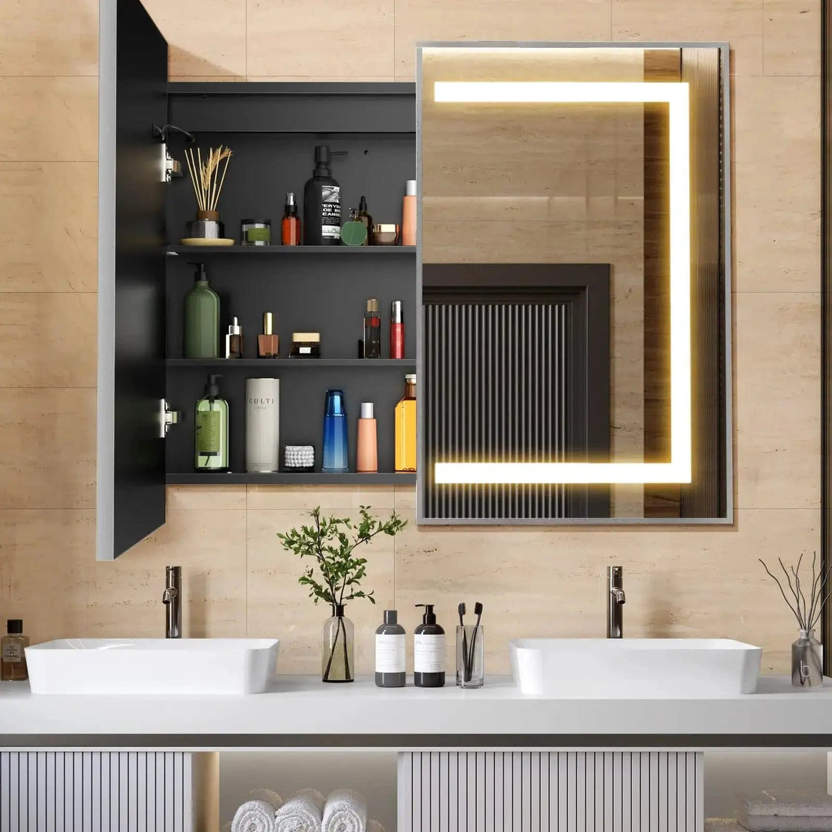 HAUSVITA Lighted Bathroom Medicine Cabinet with Mirror | Bathroom Use | Everyday Use | Bathroom