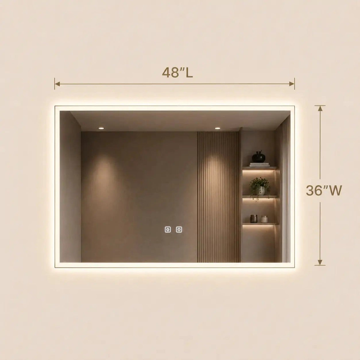 HAUSVITA Standard Edge Glow LED Bathroom Mirror | Wall Mirror | Bathroom Use | Bathroom