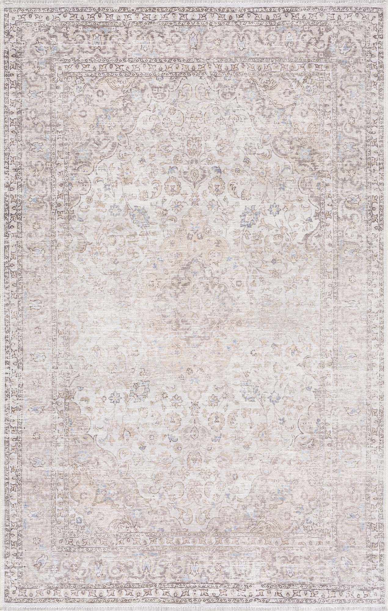 Cream Holi-2301 Washable Area Rug from PriceLows™