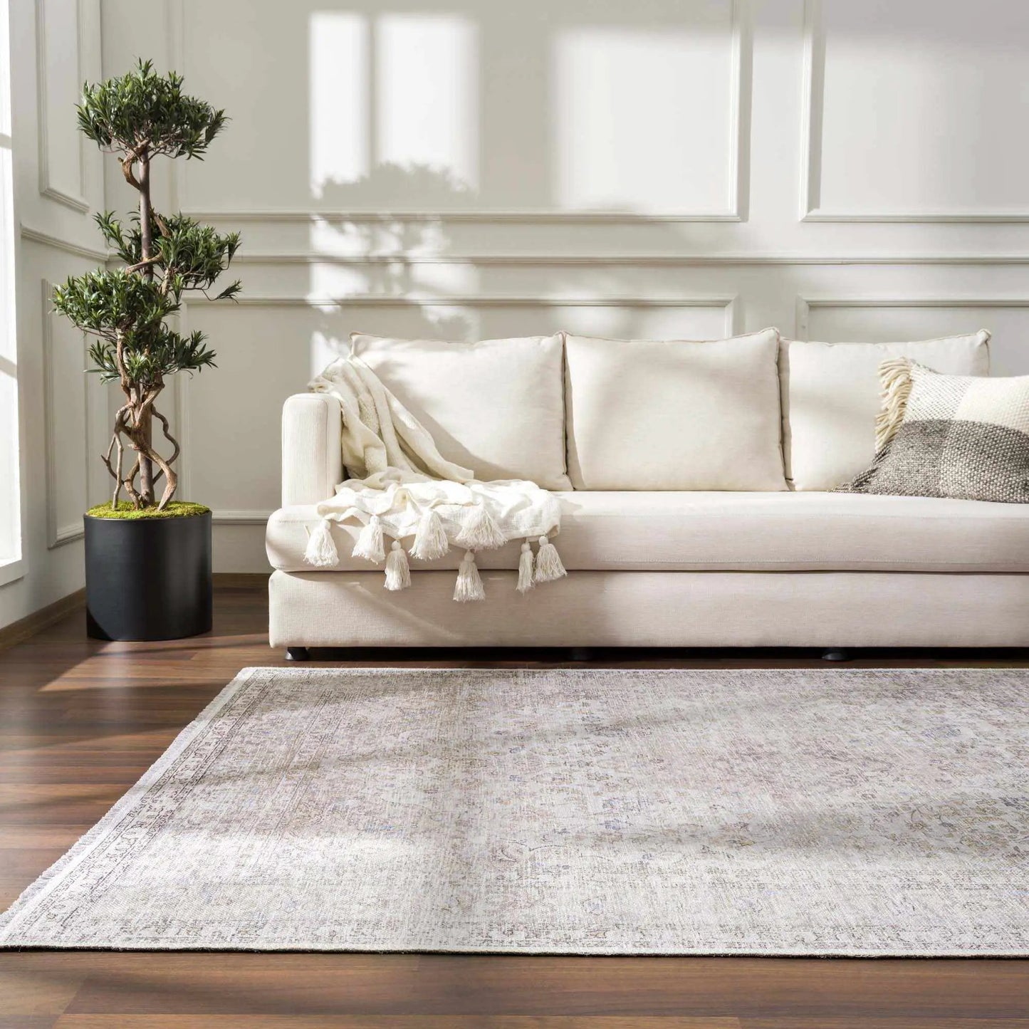 Cream Holi-2301 Washable Area Rug from PriceLows™