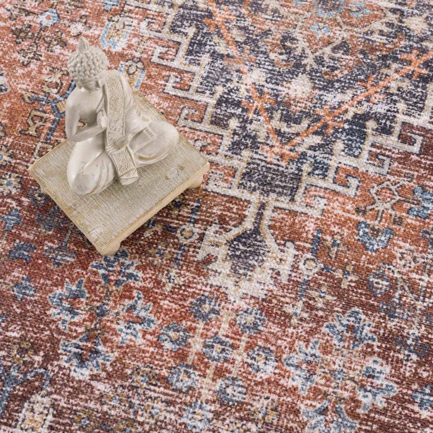 Blue Burgundy Holi-2302 Washable Area Rug from PriceLows™