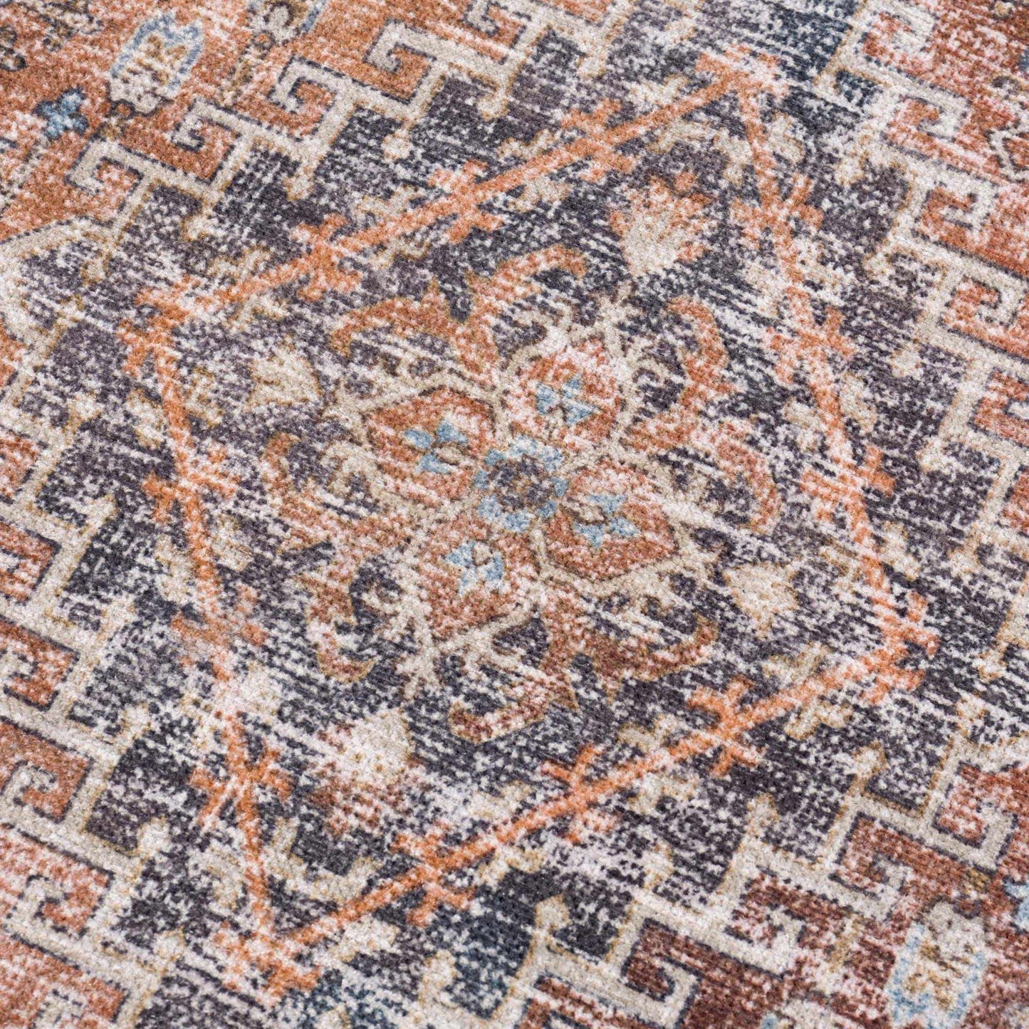 Blue Burgundy Holi-2302 Washable Area Rug from PriceLows™