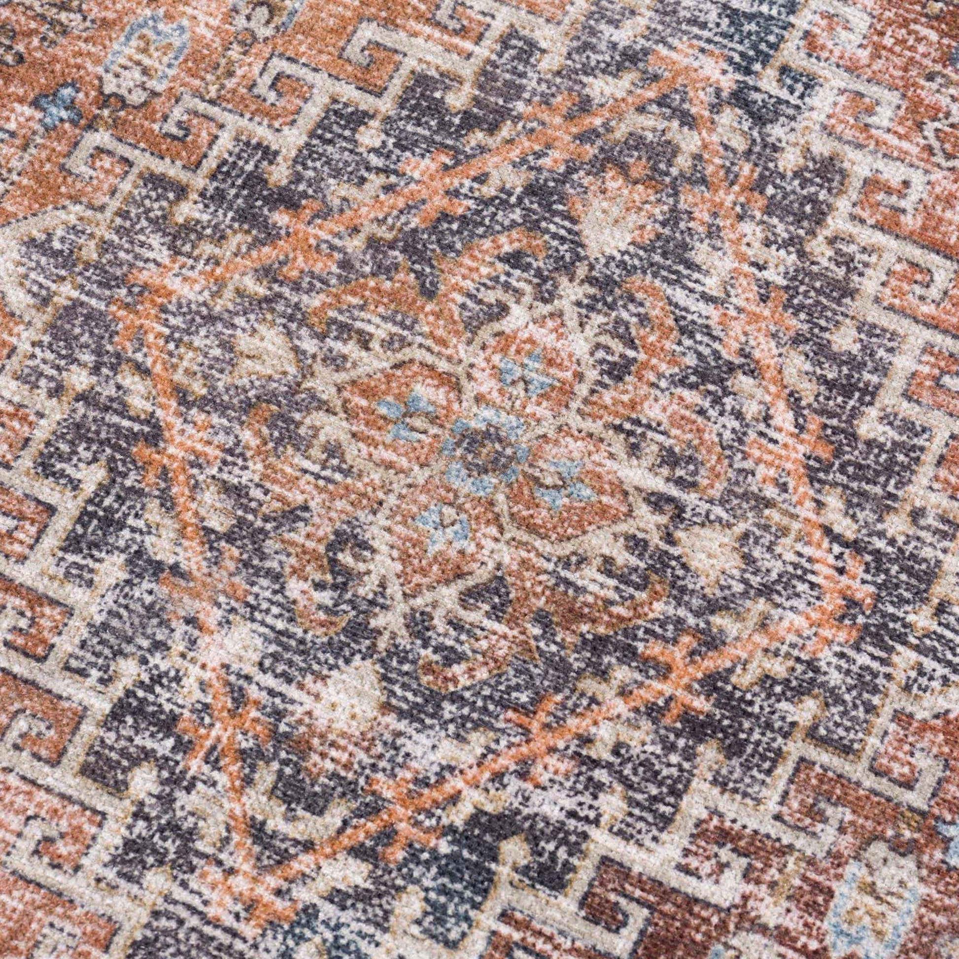 Blue Burgundy Holi-2302 Washable Area Rug from PriceLows™
