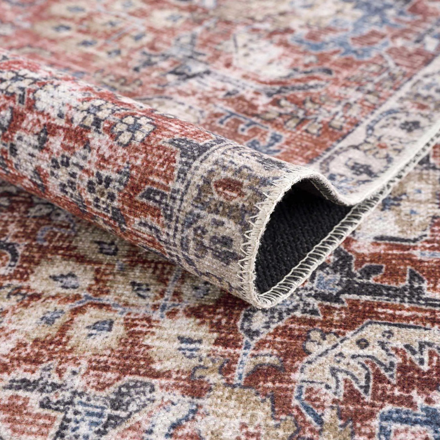 Burgundy Holi-2303 Washable Area Rug from PriceLows™