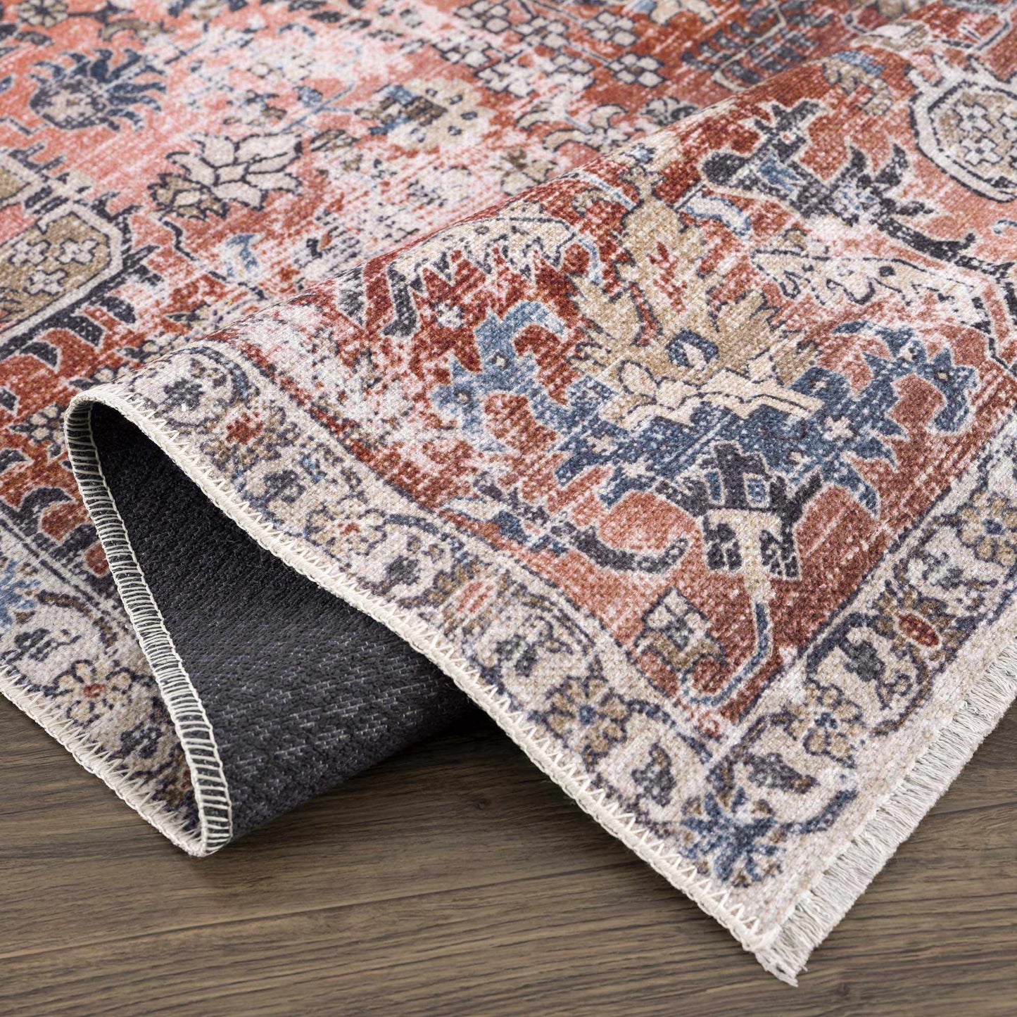 Burgundy Holi-2303 Washable Area Rug from PriceLows™