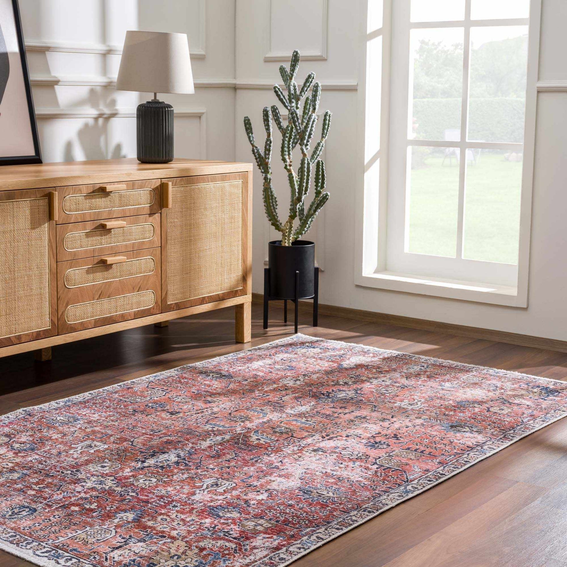 Burgundy Holi-2303 Washable Area Rug from PriceLows™