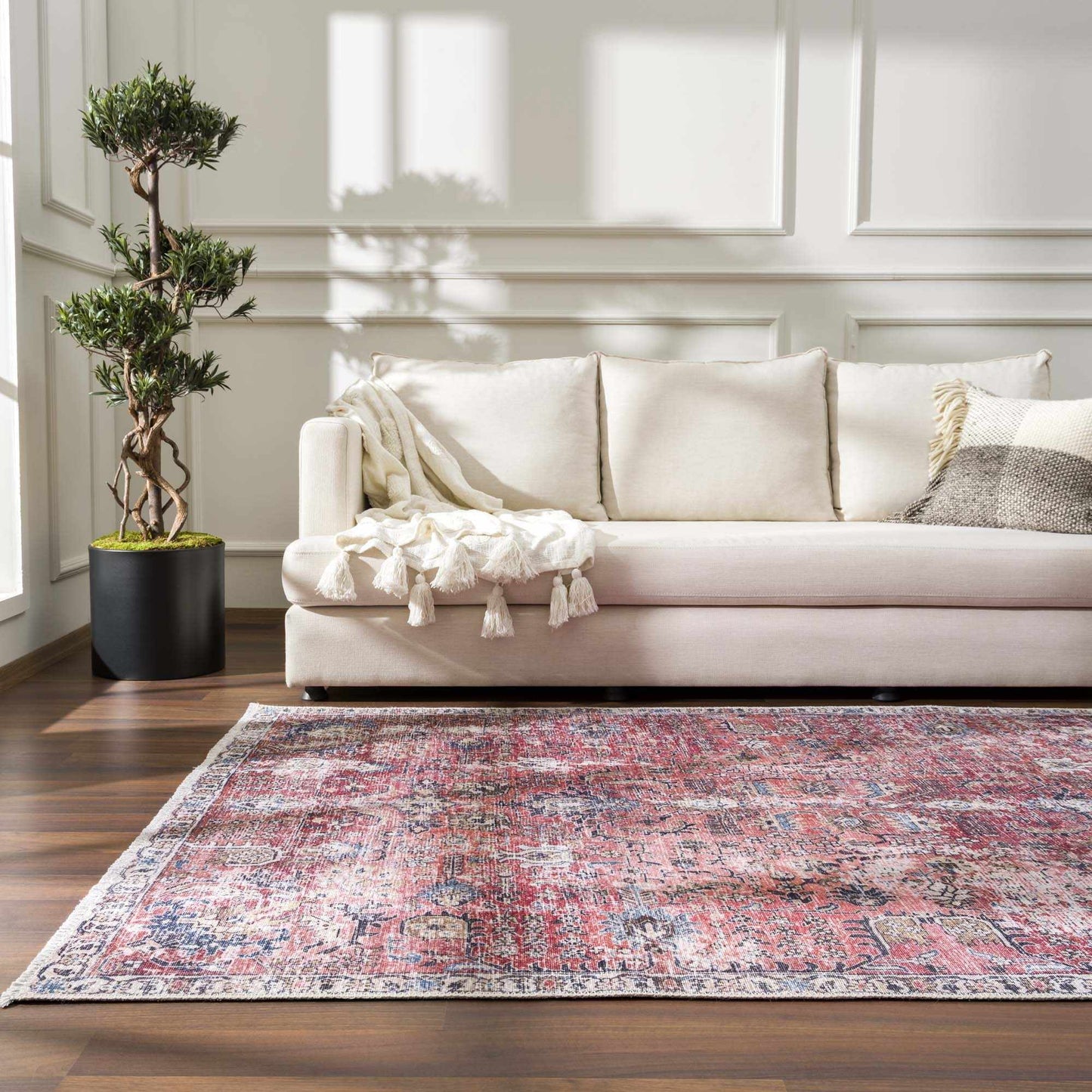Burgundy Holi-2303 Washable Area Rug from PriceLows™
