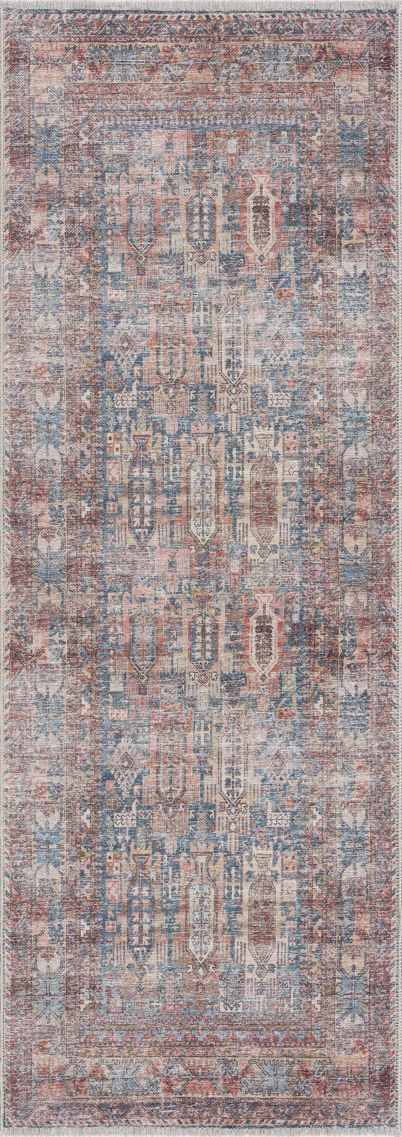 Burnt Orange Holi-2300 Washable Area Rug from PriceLows™