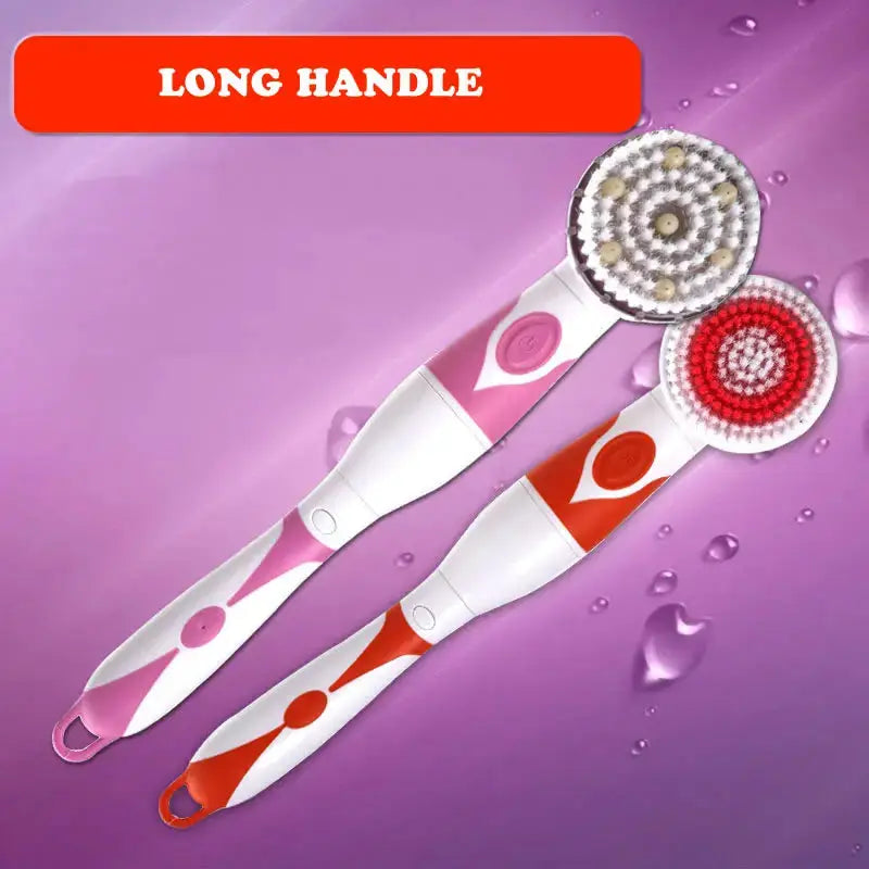 Electric Bath Brush | Long Handle Battery Powered 4 In 1 | Waterproof