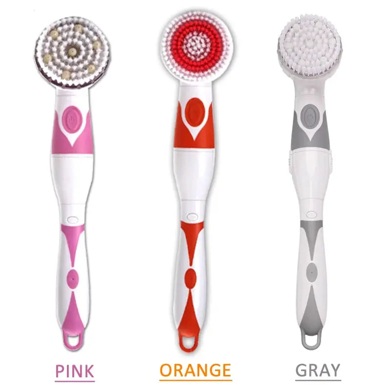 Electric Bath Brush | Long Handle Battery Powered 4 In 1 | Waterproof