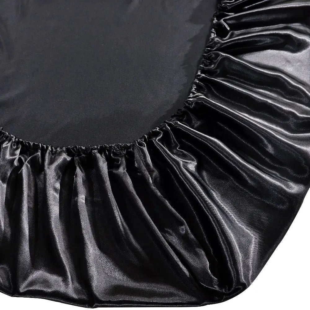 Satin Fitted Sheet | Pure Polyester | Solid Color | Queen