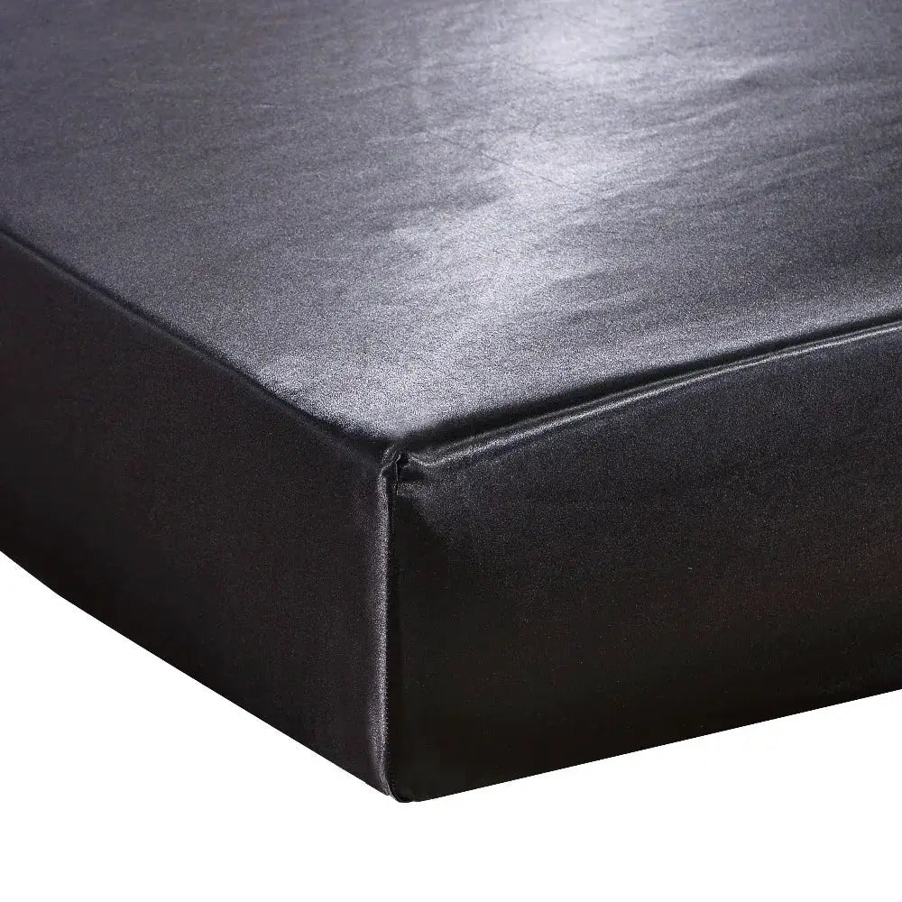Satin Fitted Sheet | Pure Polyester | Solid Color | Queen