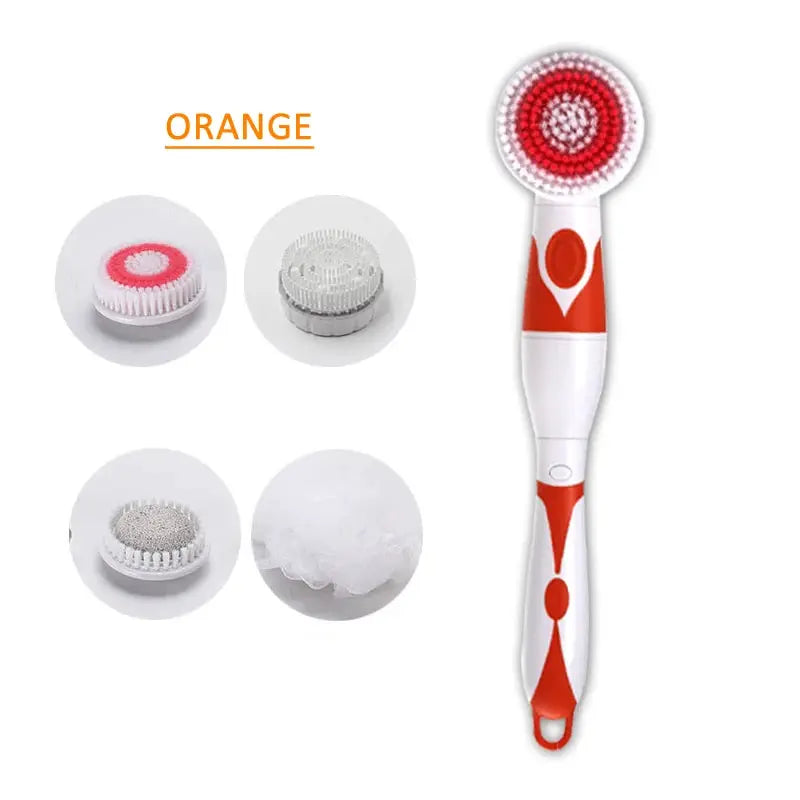 Electric Bath Brush | Long Handle Battery Powered 4 In 1 | Waterproof