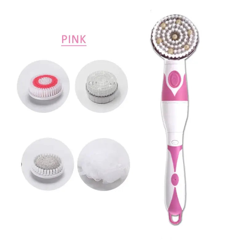Electric Bath Brush | Long Handle Battery Powered 4 In 1 | Waterproof
