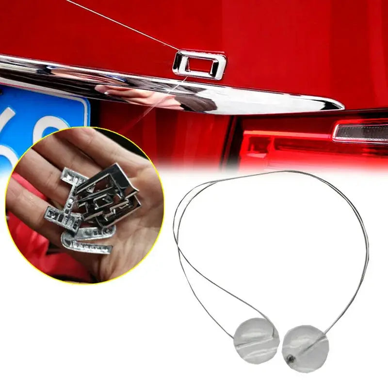 Car Emblem Removal Tool | No Scratch Cord | Glass Ball Lock | 1 Pack