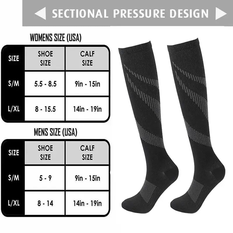 Compression Socks | Varicose Vein Relief | Diabetic Support | Unisex Nylon