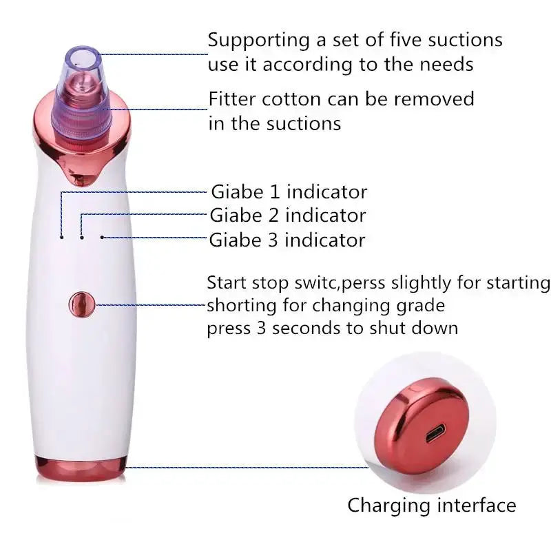 Blackhead Remover Pore Vacuum Upgraded Facial Pore Cleaner Electric Acne Whitehead Black Spots Extractor Tool for Women & Men from PriceLows™