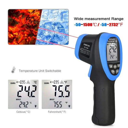 -50℃ to 1500℃ Laser Thermometer Gun Pyrometer 30:1High Temp Infrared Thermometer Digital IR Temperature,BT-1500 from PriceLows™