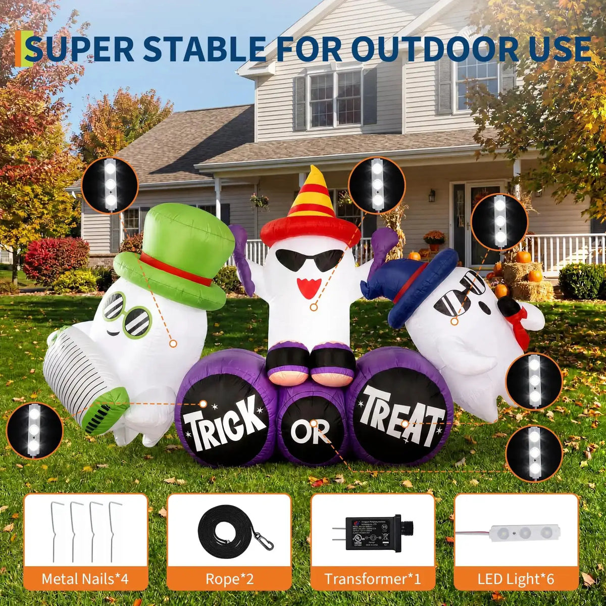 Halloween Ghost Band Inflatable | 8 Ft Tall | PriceLows™