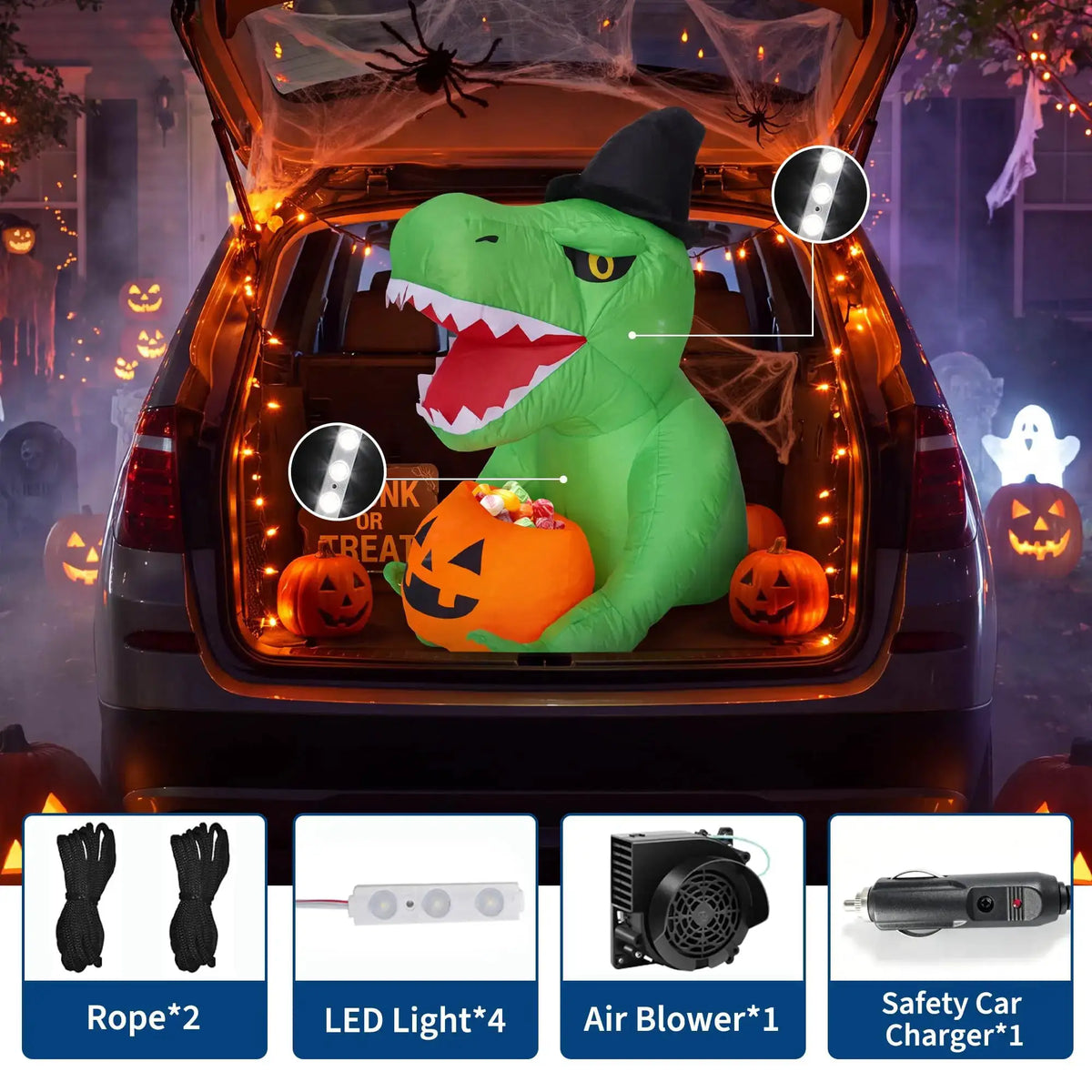 Halloween Inflatable Dinosaur | 4.5ft LED | PriceLows™