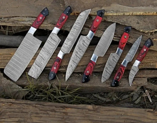 Hand Forged Damascus Steel, BBQ Knife Set, Chef Knife Set, Custom Knife Set. Gif | 13 Inch | Damascus Steel | Kitchen Knife