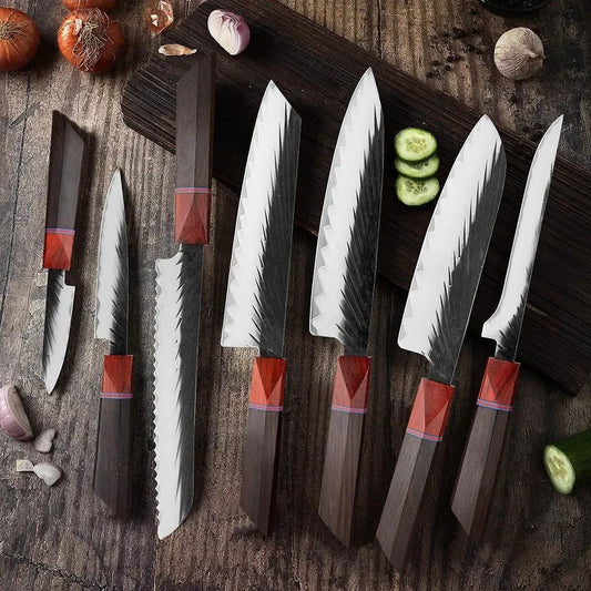 Hand Made BBQ/Chef/dreamcheftools kitchen knife Set | 7-Piece | Steel | Home