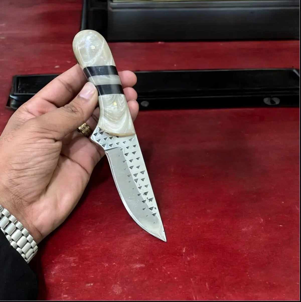 Premium Handcrafted Cowboy Knife - 8" Rasp Blade, Resin Handle | 8 Inch | Resin | Home