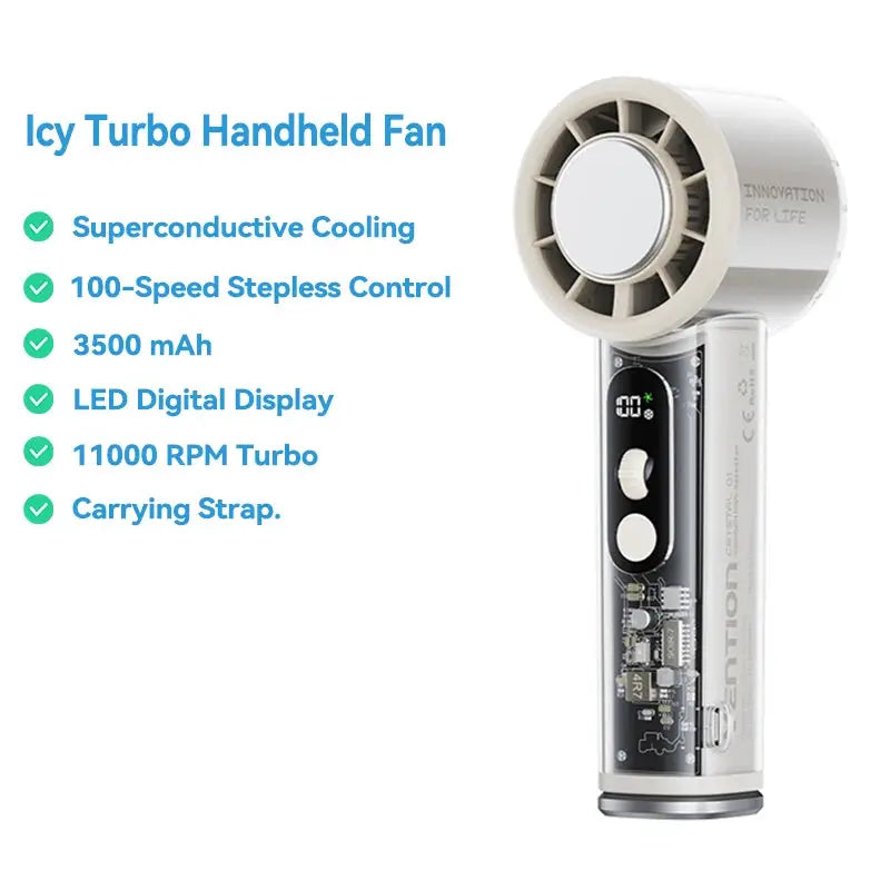 Handheld Fan | 11000 RPM | LED Digital Display | Portable Outdoor from PriceLows™