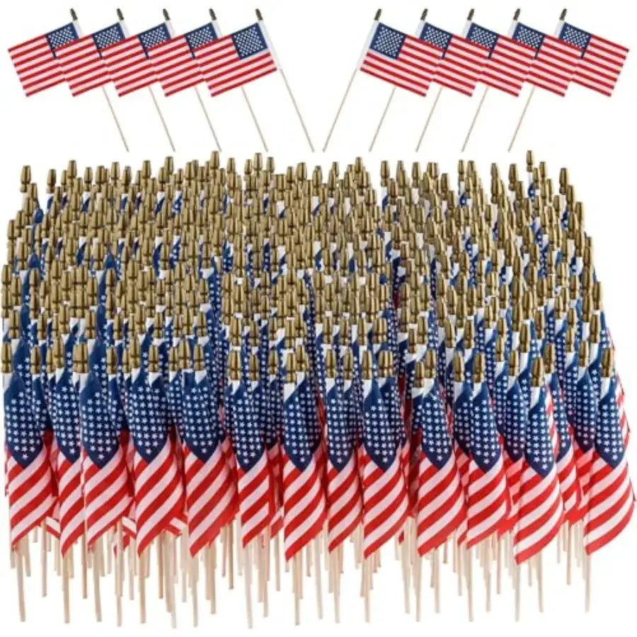 Handheld Flags - Mini US Flags on Stick Bulk Small American Banner for Parades Events Celebrations Festivals Patriotic Holidays from PriceLows™