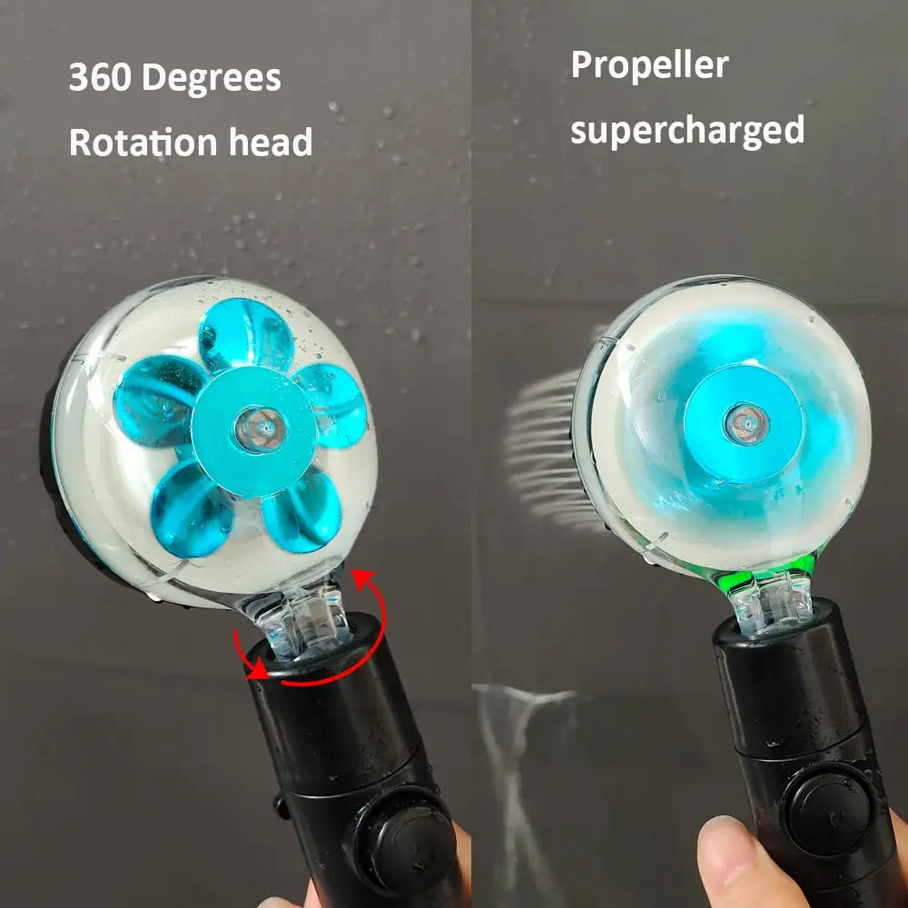High Pressure Led Shower Head One Key Stop Button Digital Display Screen Black Handheld Shower Temperature Sensor Shower Head from PriceLows™