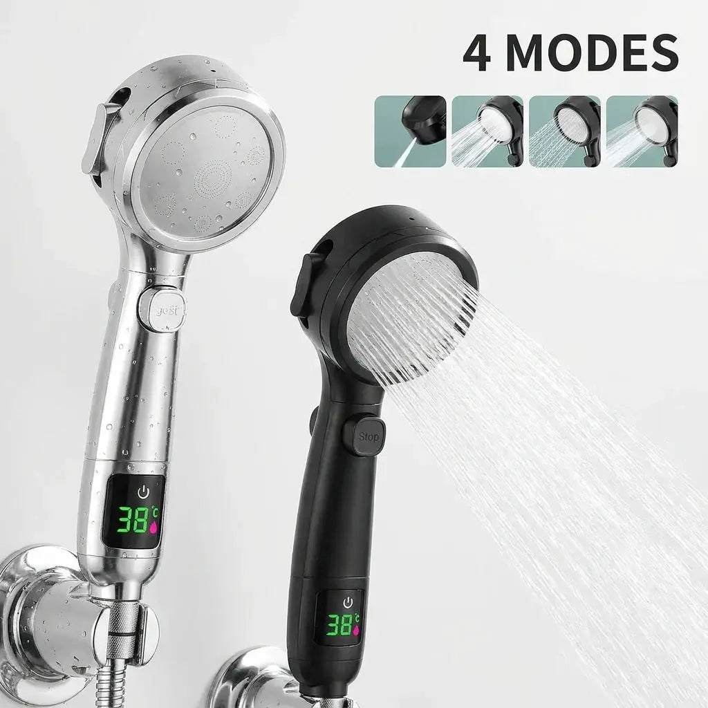 Handheld Shower Head | 4 Speed Modes | LED Temperature Display from PriceLows™