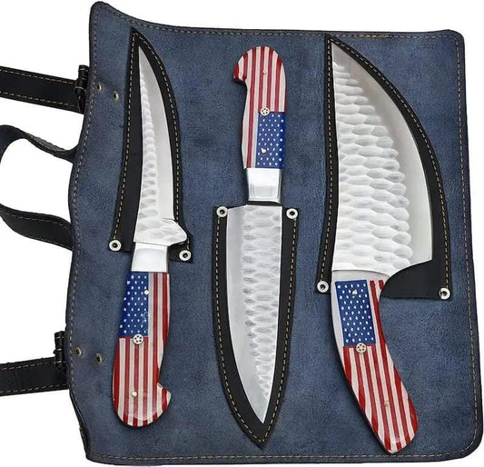 Handmade 105 Steel Forged Chef knives set | 3-Piece | Stainless Steel | Kitchen Knife