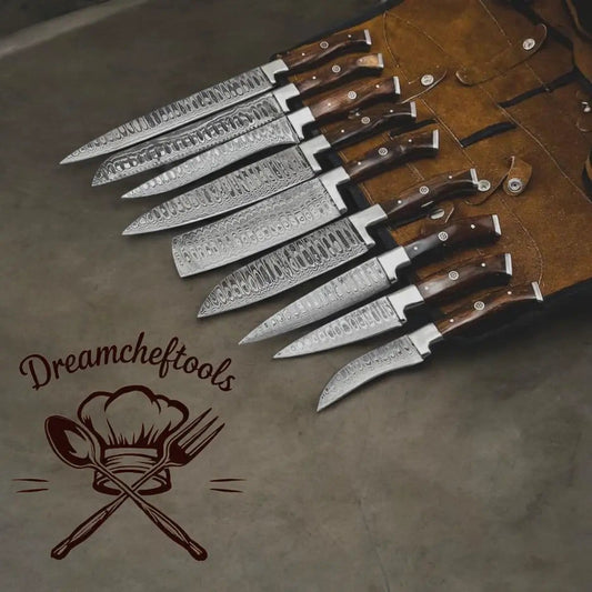 Handmade 13” Damascus Chef Knife with Bone & Resin Handle Premium Kitchen Knife with | 13 Inch | Damascus Steel | Kitchen Knives Set