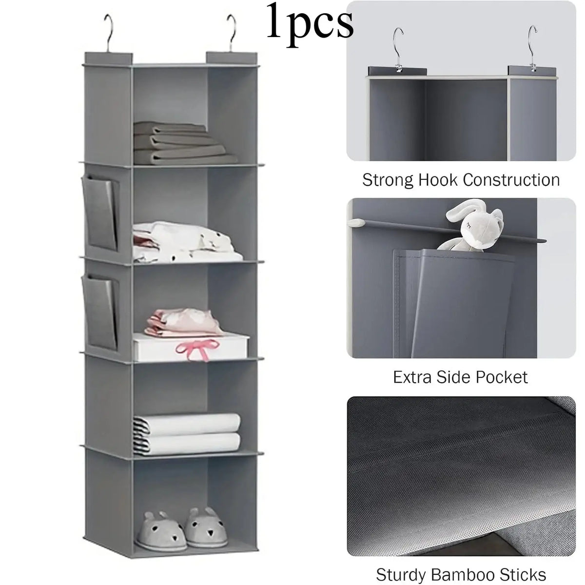 Hanging Closet Organizer | 5 Tier Non Woven | PriceLows™