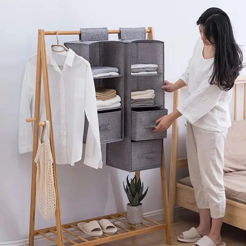 Hanging Storage Bag | Cotton Linen Collapsible | PriceLows™