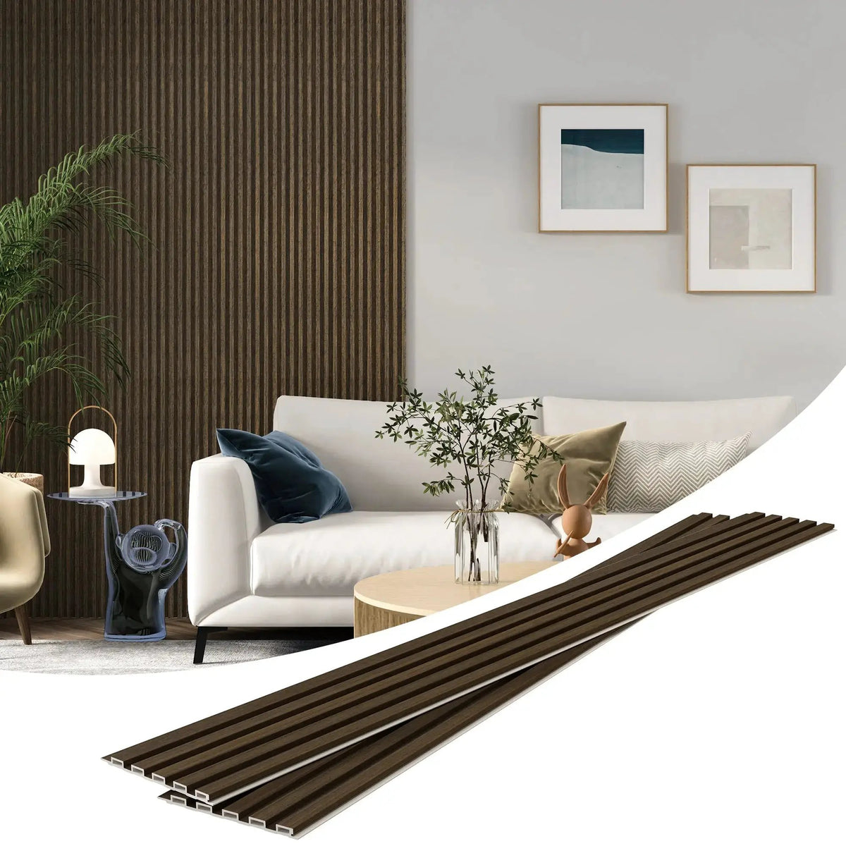WPC Slat Wall Panel | Waterproof Fire Resistant | 16 Pack | 48X6 Inches