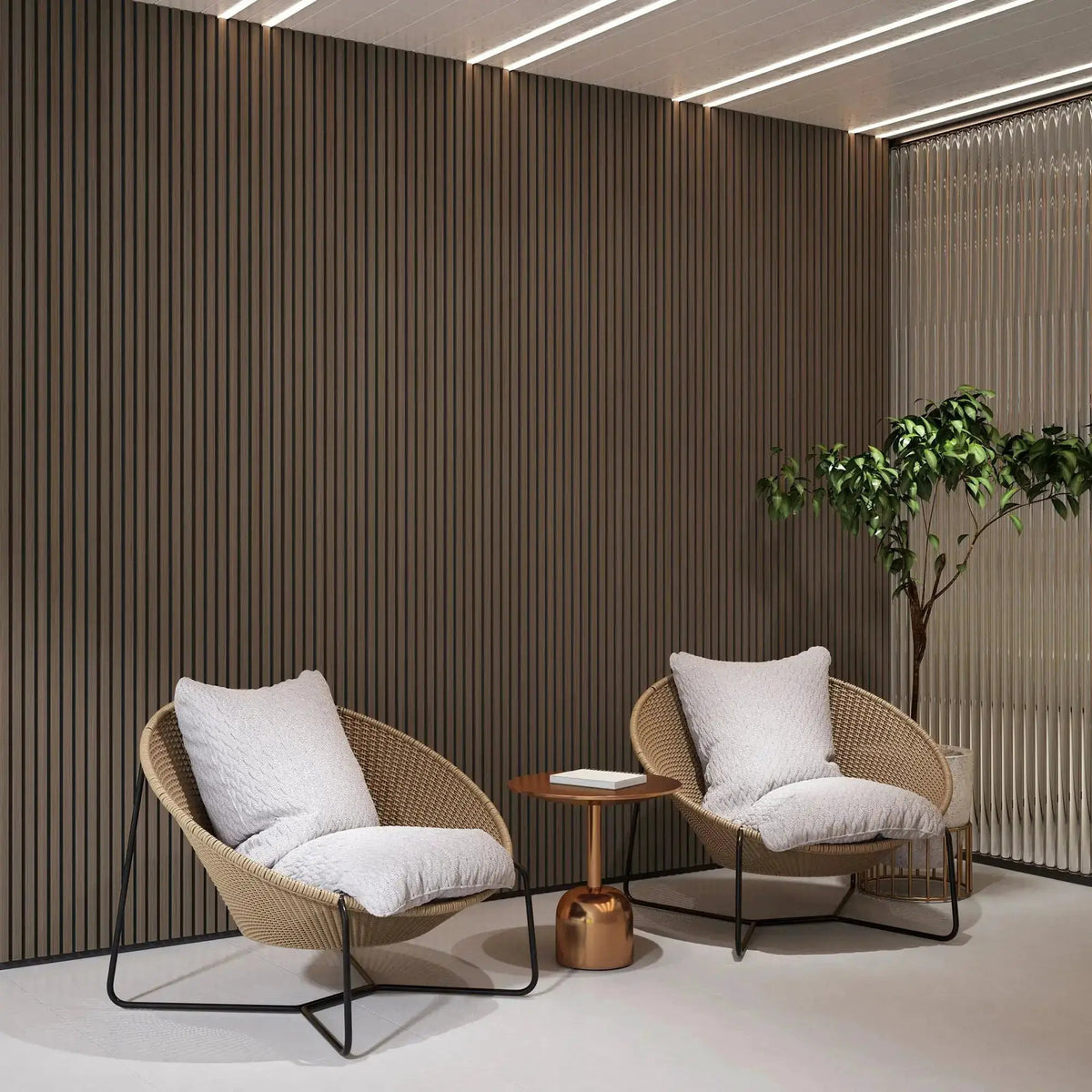 Acoustic Wood Wall Panels | Solid Wood | Slat Design | 2 Panels