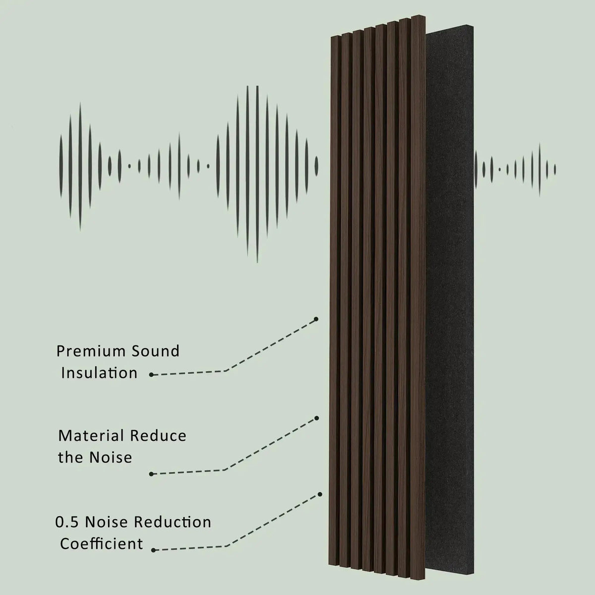Acoustic Wood Wall Panels | Solid Wood | Slat Design | 2 Panels