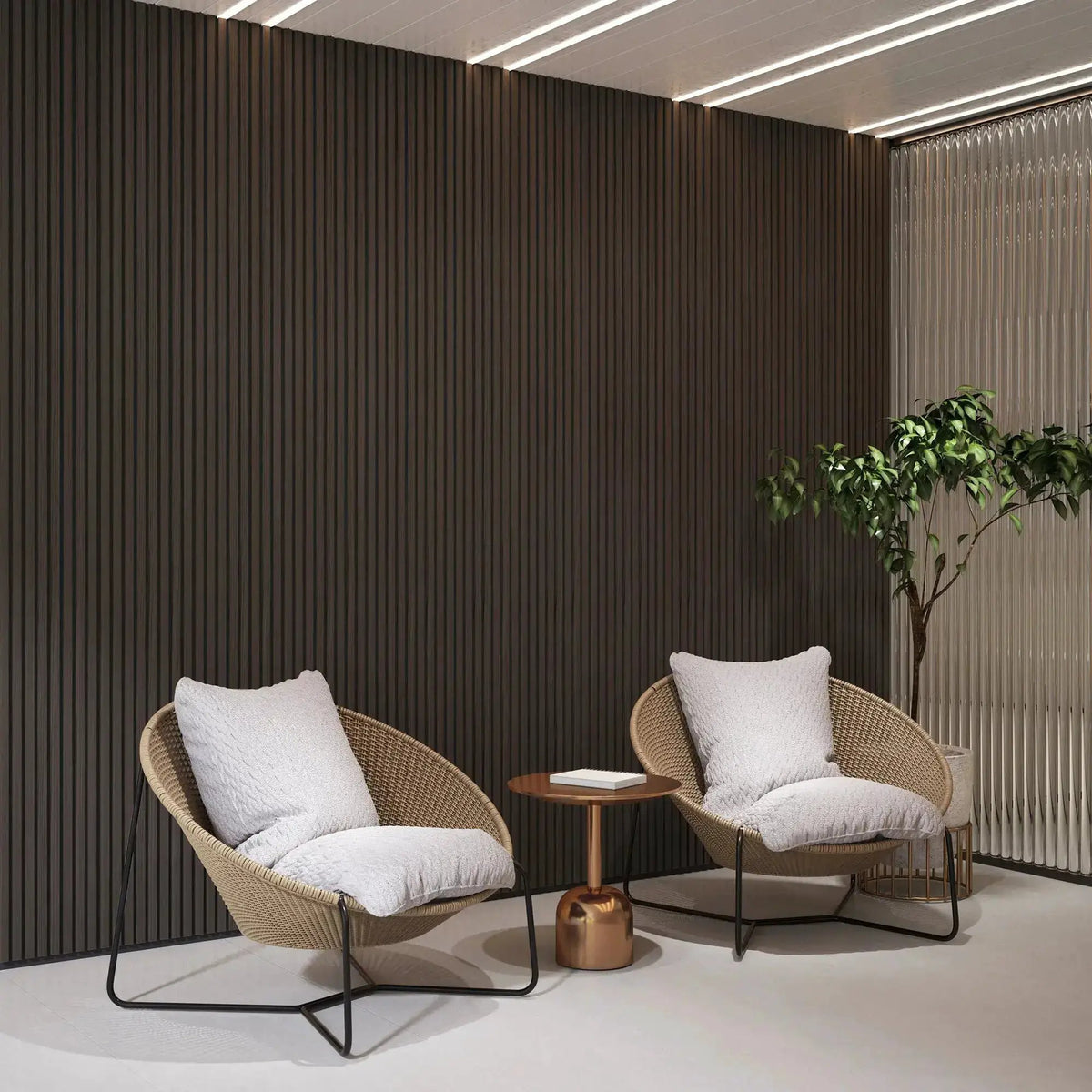 Acoustic Wood Wall Panels | Solid Wood | Slat Design | 2 Panels