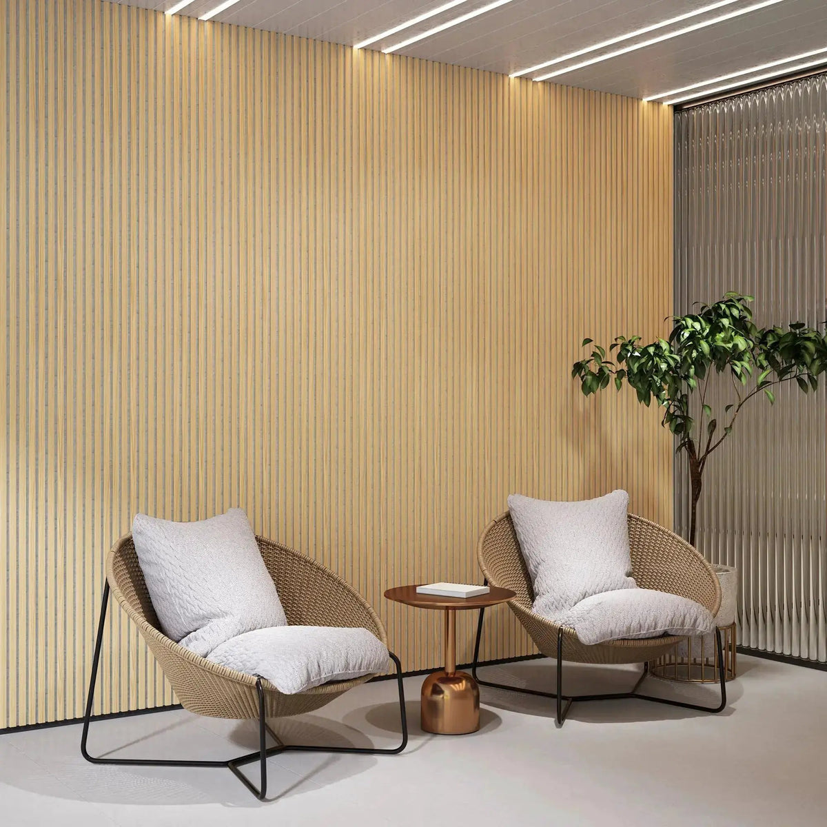 Acoustic Wood Wall Panels | Solid Wood | Slat Design | 2 Panels