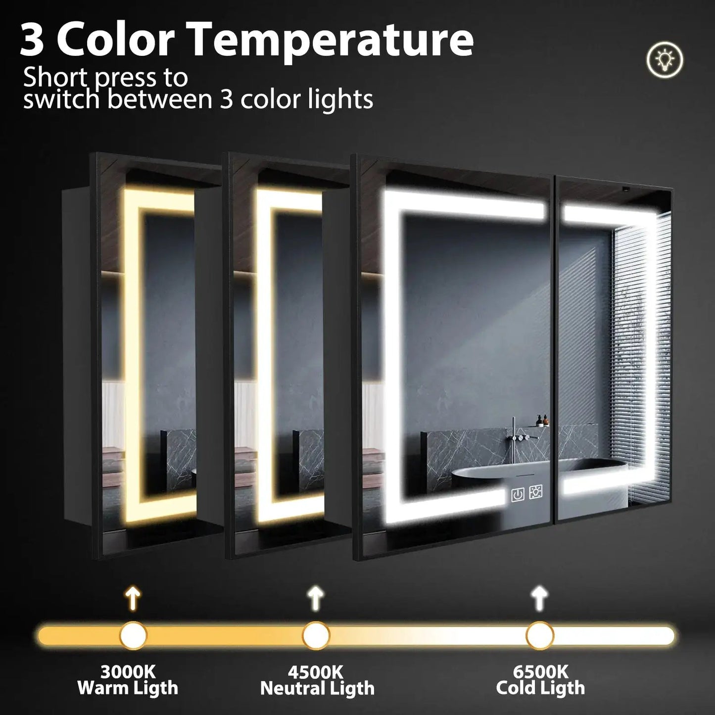Hausvita Framed Recessed LED Light Bathroom Medicine Cabinet -medium from PriceLows™