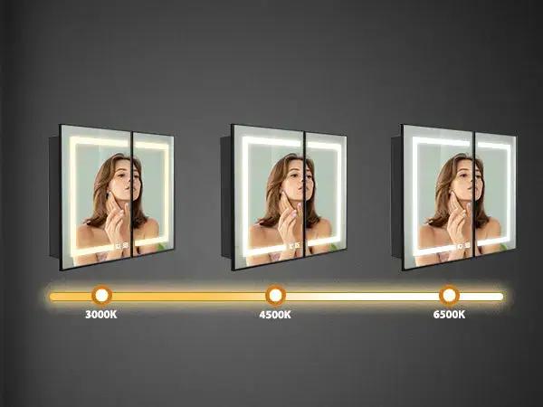 Hausvita Framed Recessed LED Light Bathroom Medicine Cabinet -medium from PriceLows™