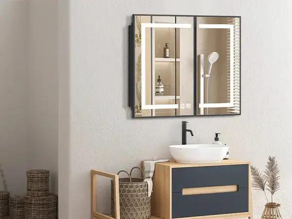 Hausvita Framed Recessed LED Light Bathroom Medicine Cabinet -medium from PriceLows™
