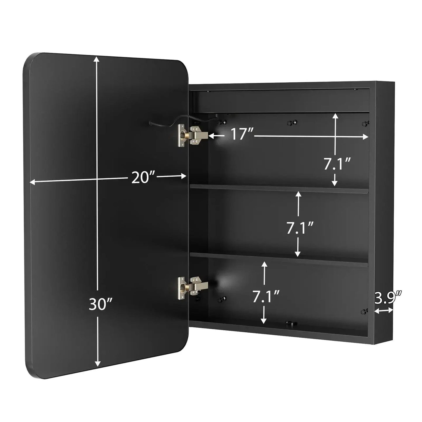 Hausvita Framed Recessed LED Light Bathroom Medicine Cabinet -small from PriceLows™