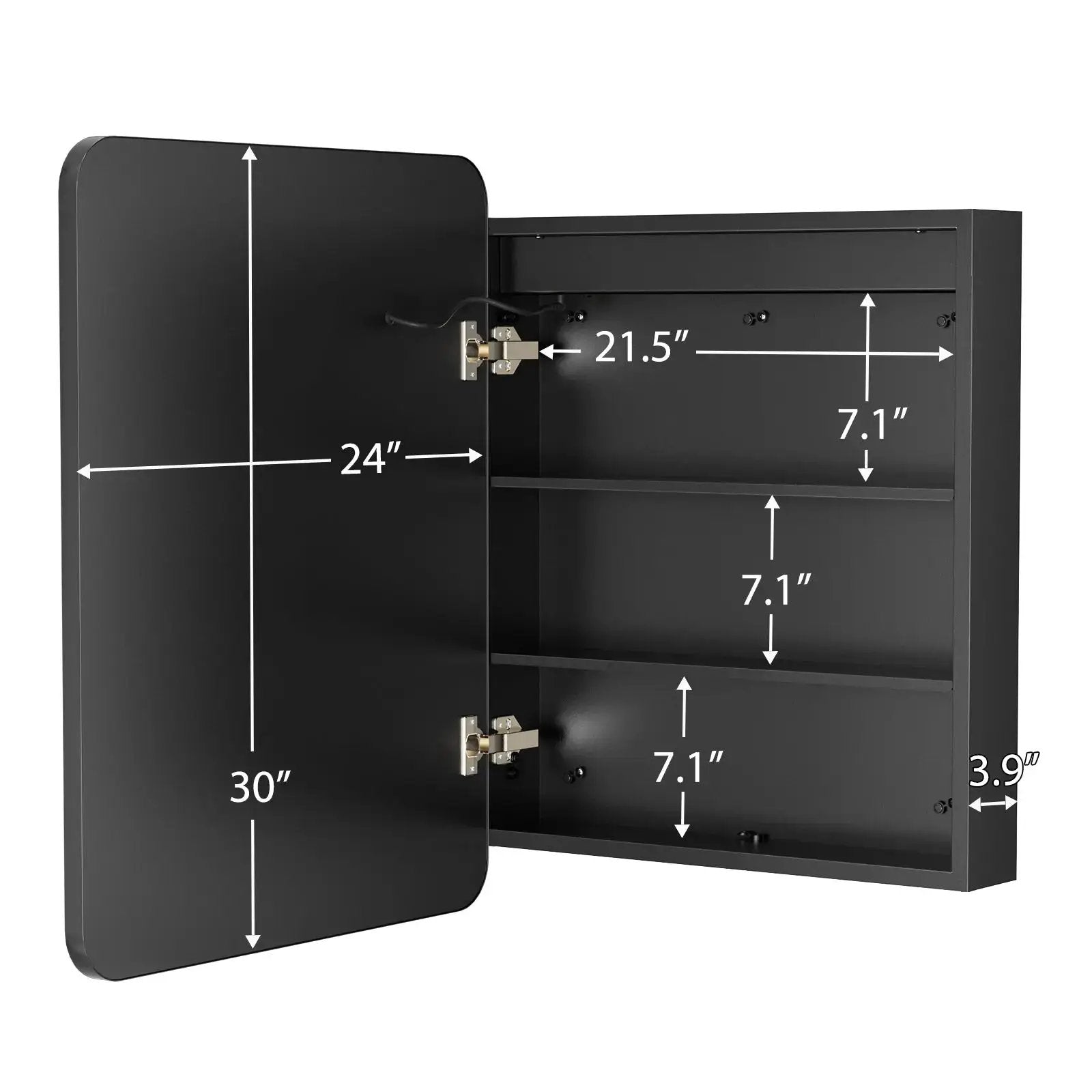 Hausvita Framed Recessed LED Light Bathroom Medicine Cabinet -small from PriceLows™