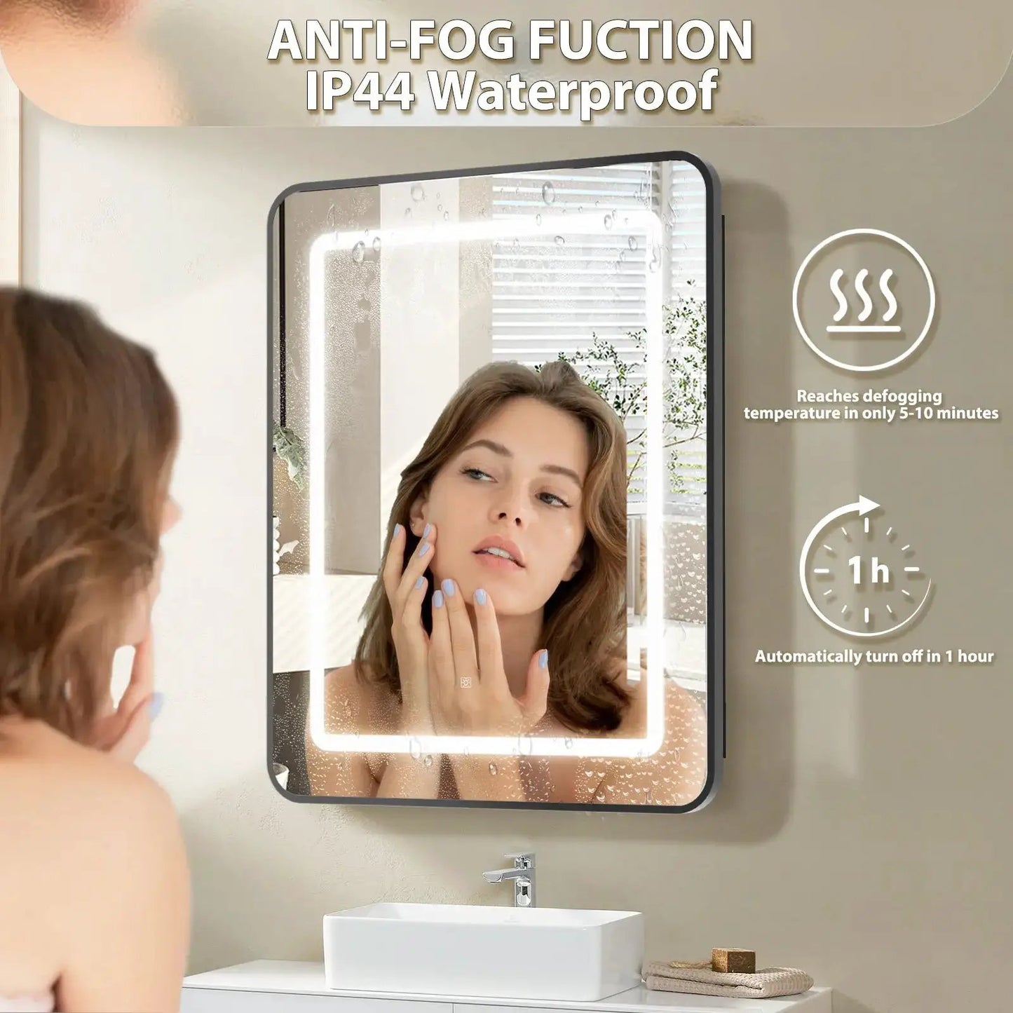 Hausvita Framed Recessed LED Light Bathroom Medicine Cabinet -small from PriceLows™