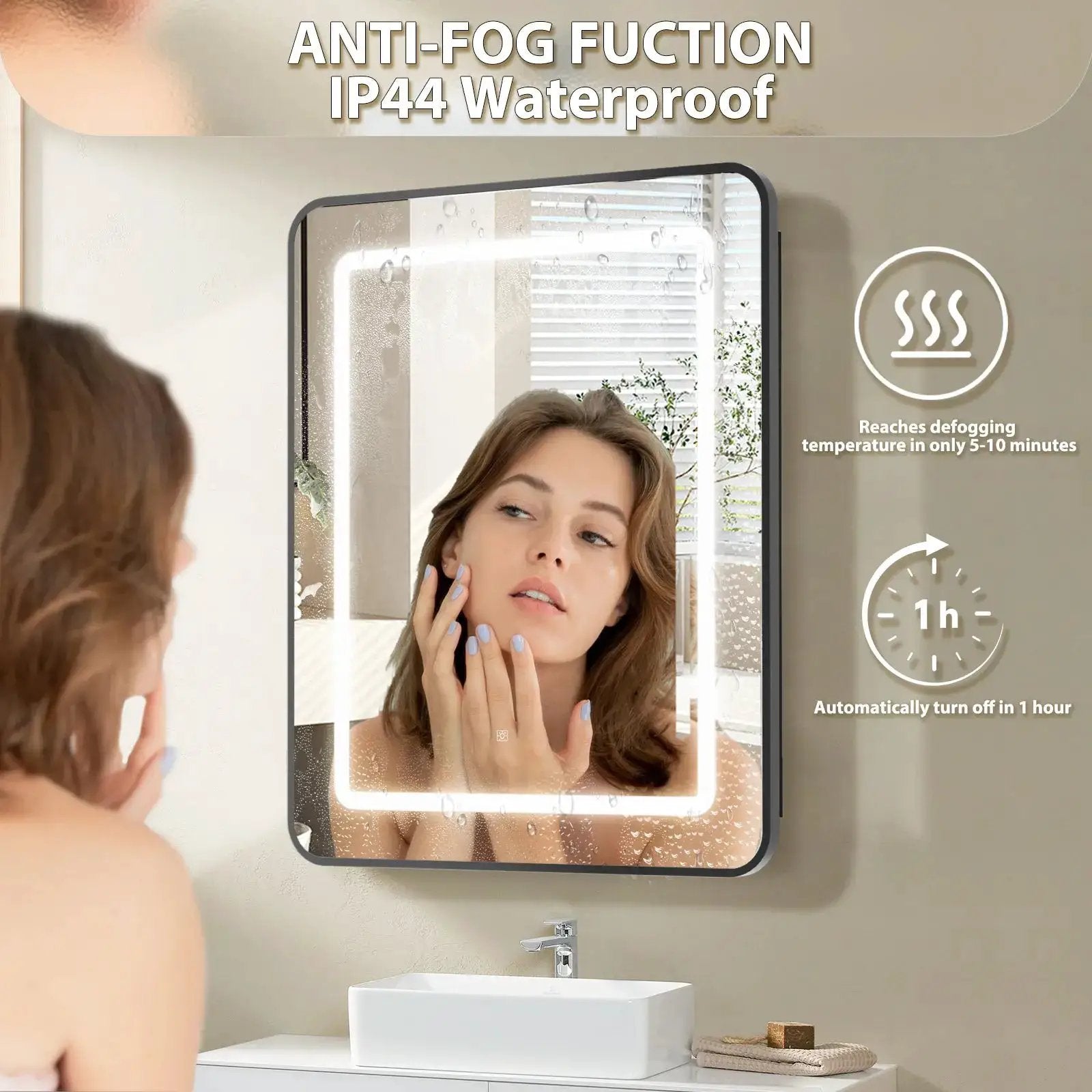 Hausvita Framed Recessed LED Light Bathroom Medicine Cabinet -small from PriceLows™